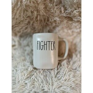 Rae Dunn FIGHTER White Coffee Mug By Magenta 16oz